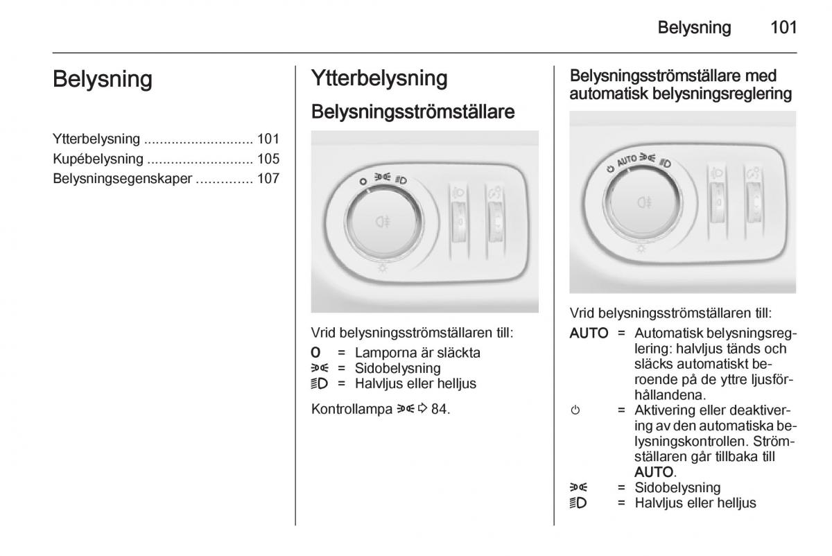 Opel Adam instruktionsbok / page 103