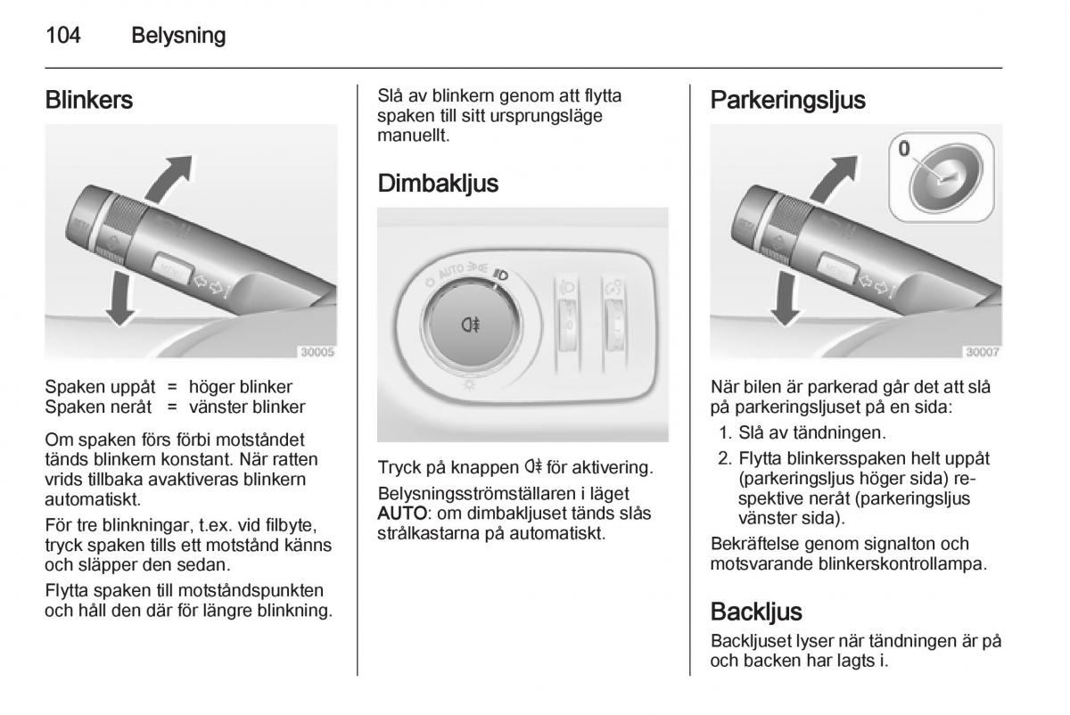 Opel Adam instruktionsbok / page 106