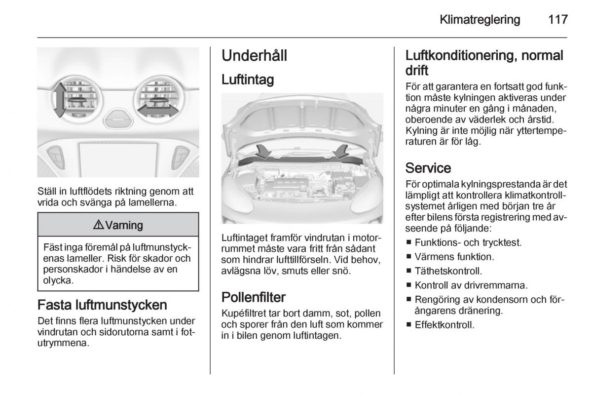 Opel Adam instruktionsbok / page 119