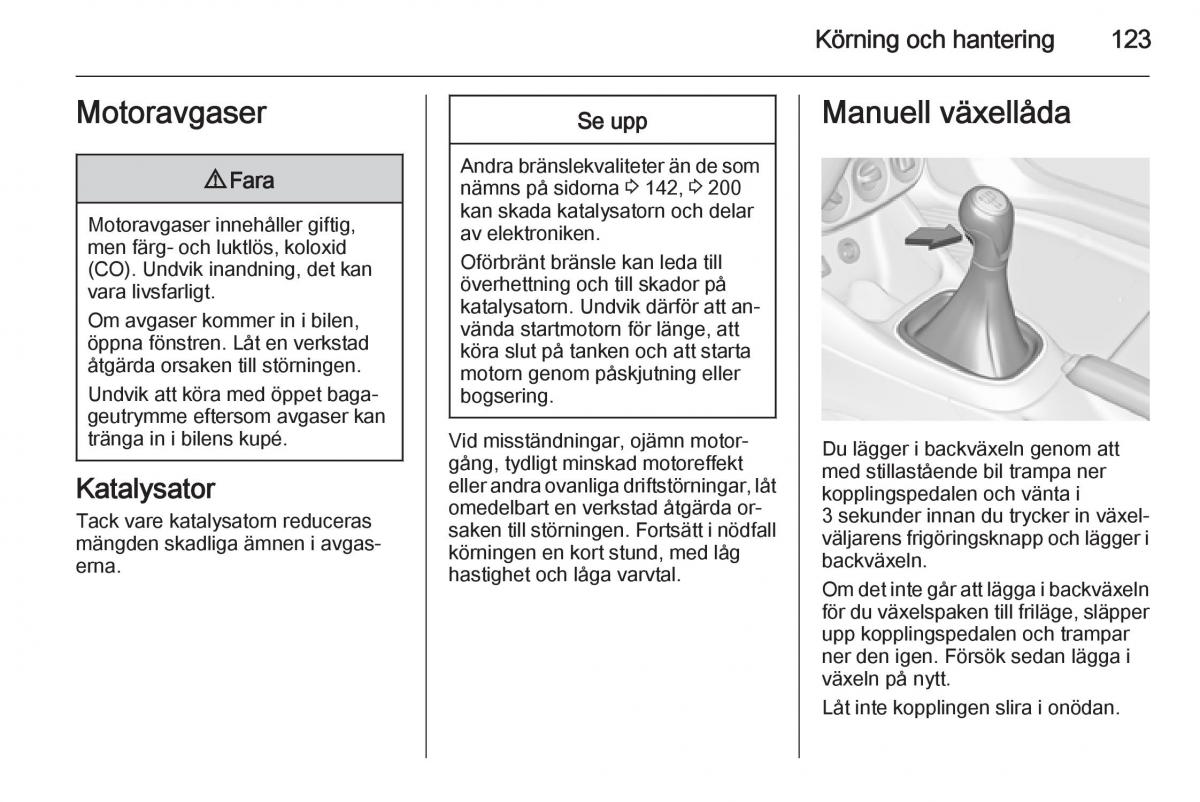 Opel Adam instruktionsbok / page 125