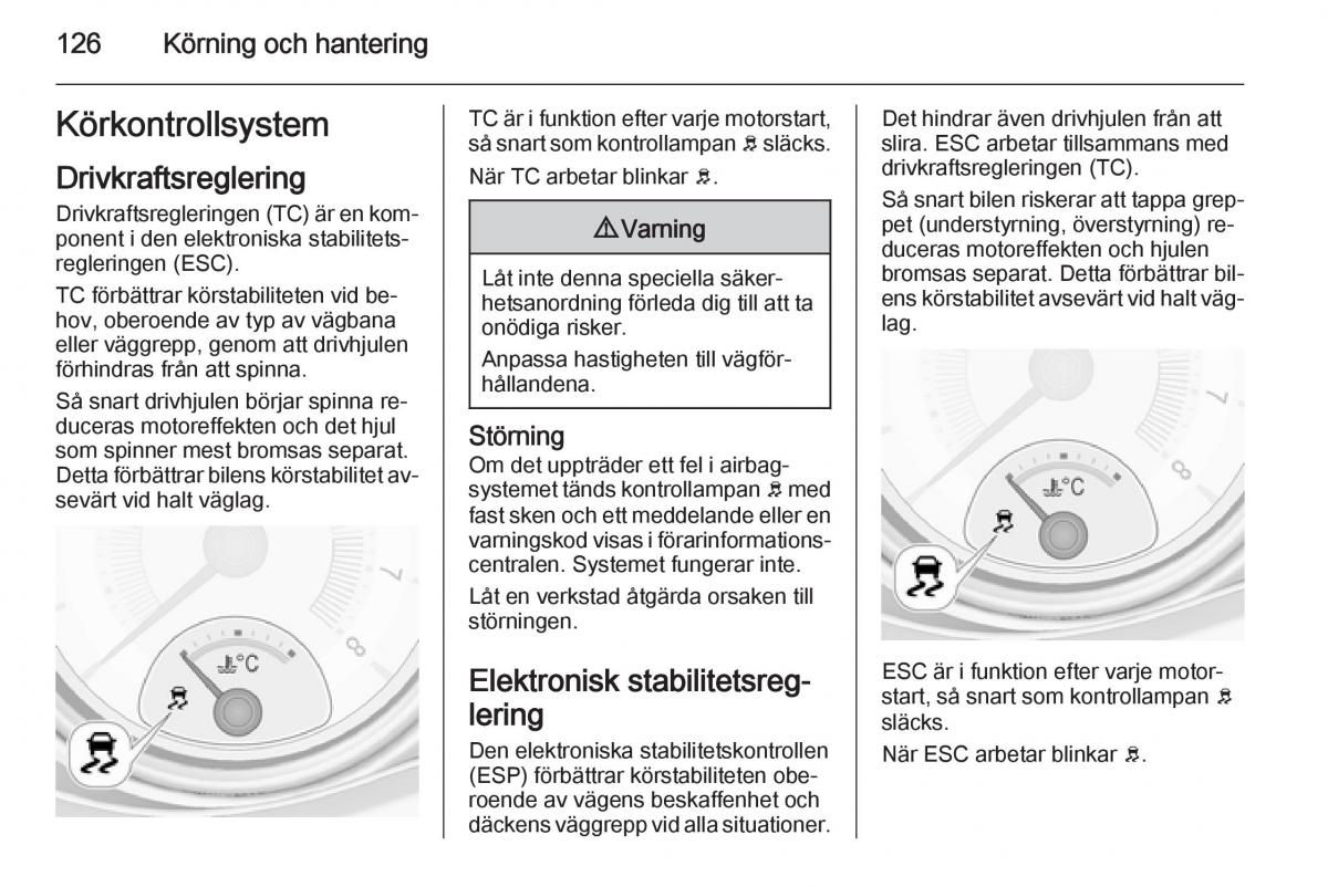 Opel Adam instruktionsbok / page 128