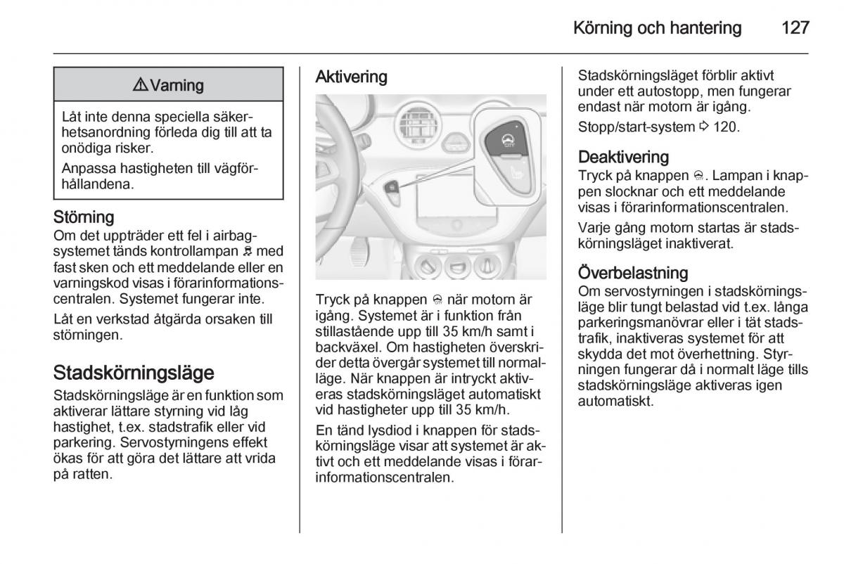 Opel Adam instruktionsbok / page 129