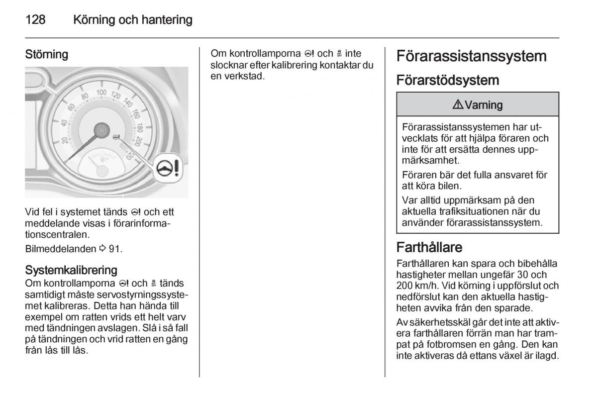 Opel Adam instruktionsbok / page 130