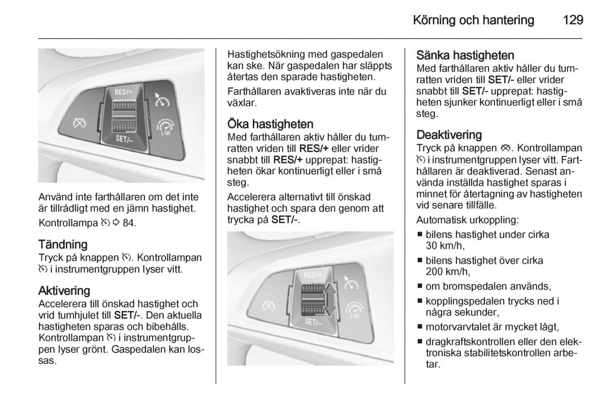 Opel Adam instruktionsbok / page 131