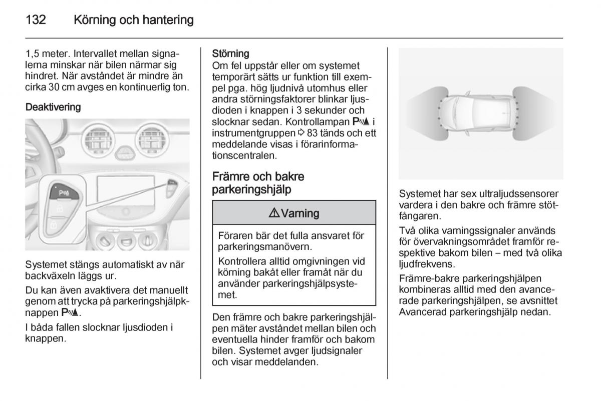 Opel Adam instruktionsbok / page 134