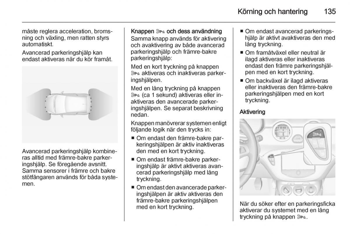 Opel Adam instruktionsbok / page 137