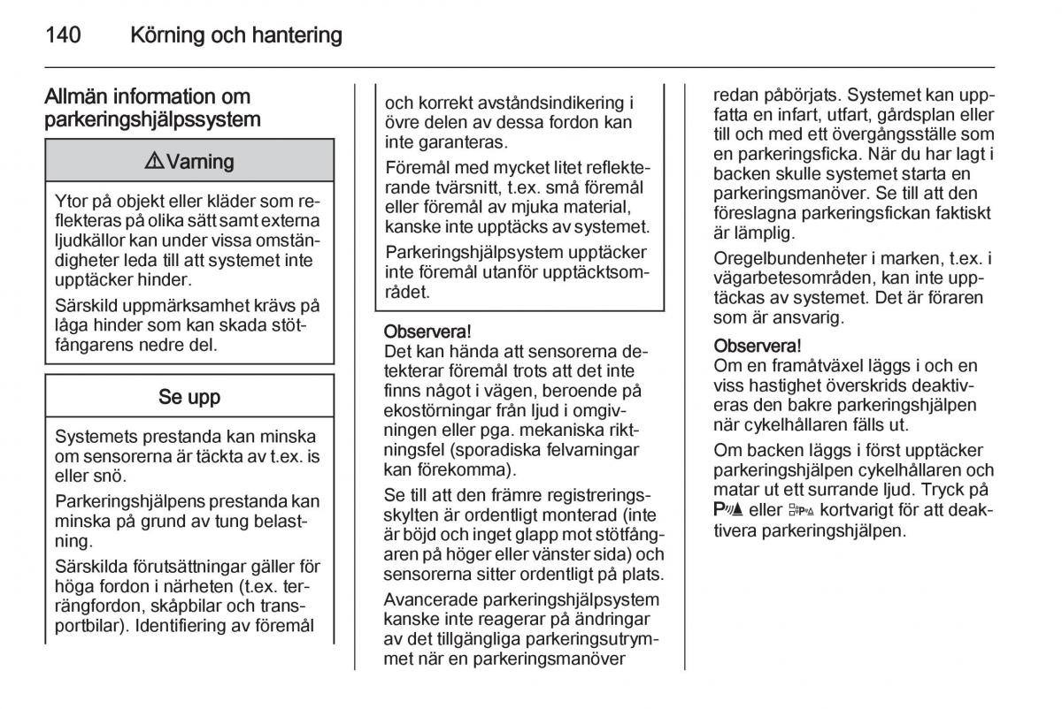 Opel Adam instruktionsbok / page 142