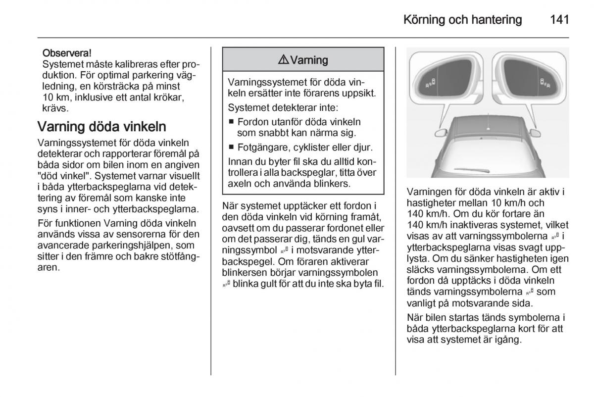 Opel Adam instruktionsbok / page 143