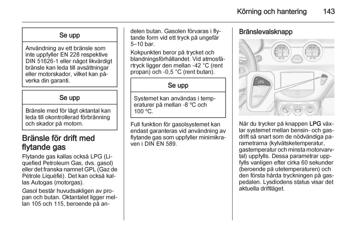 Opel Adam instruktionsbok / page 145