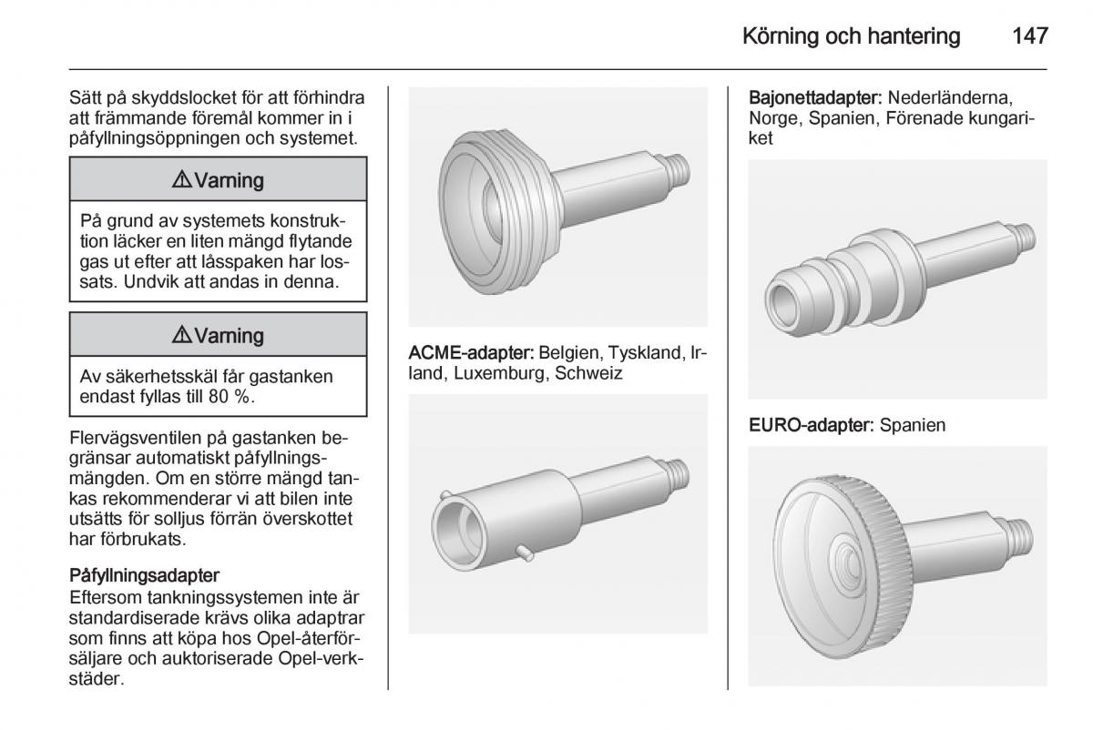 Opel Adam instruktionsbok / page 149