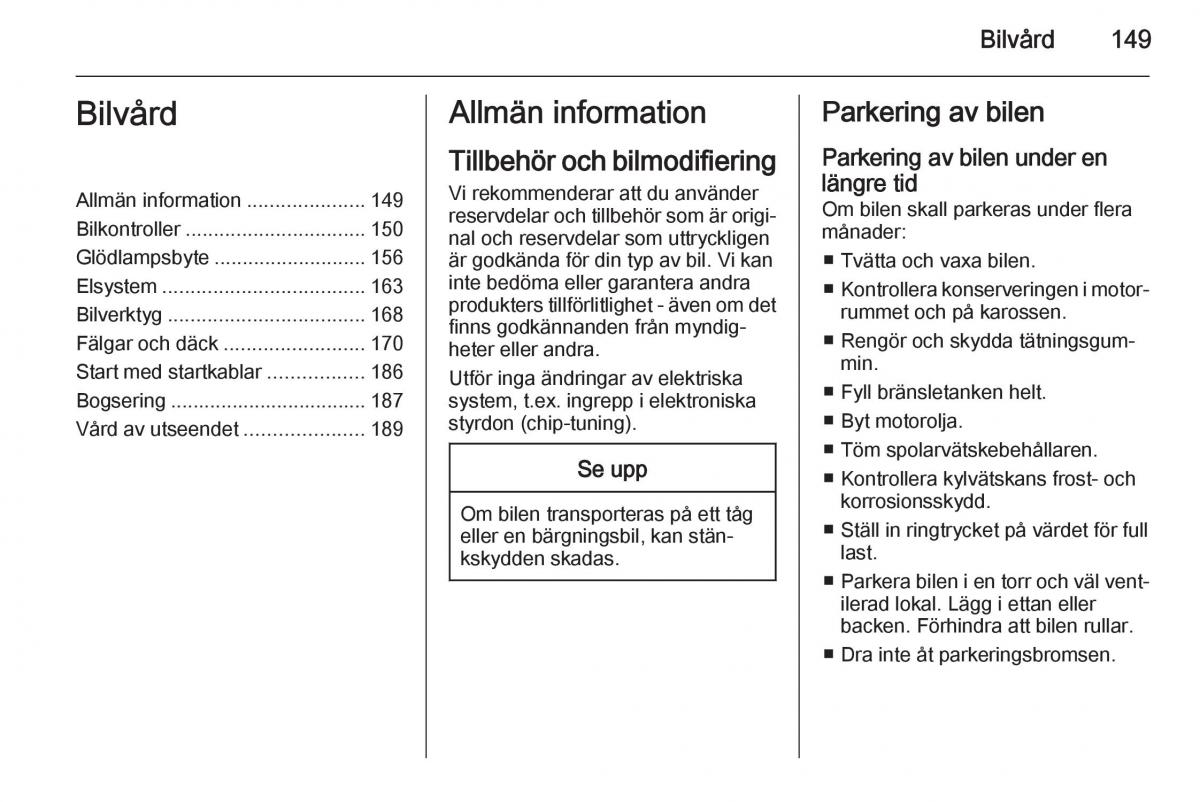 Opel Adam instruktionsbok / page 151