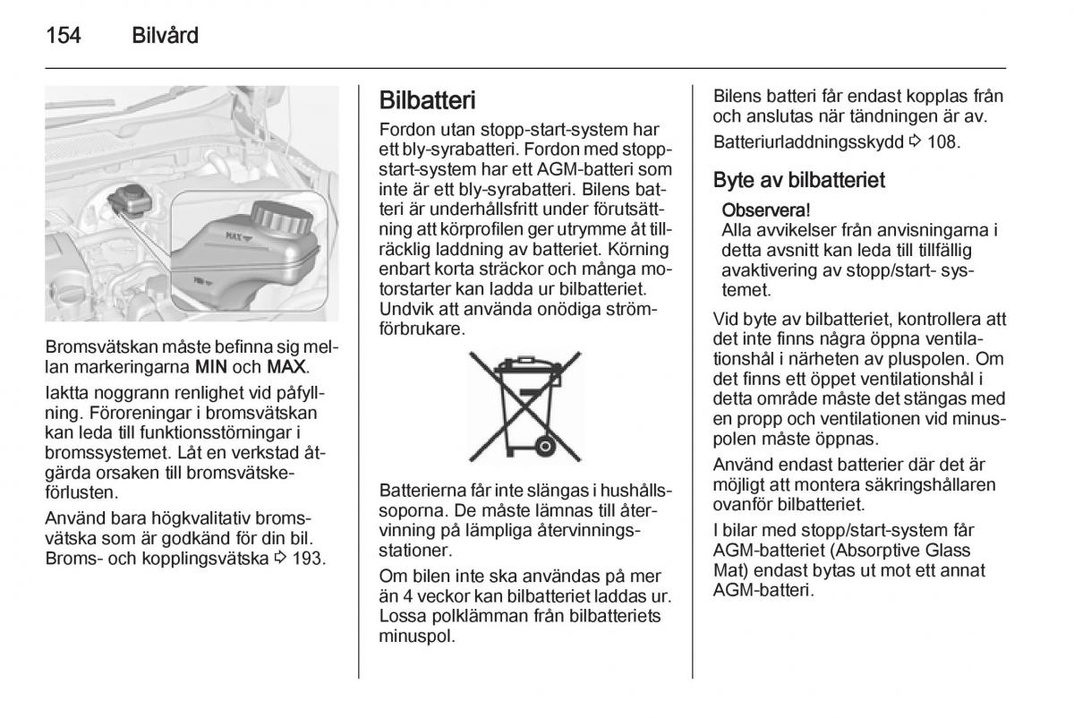 Opel Adam instruktionsbok / page 156