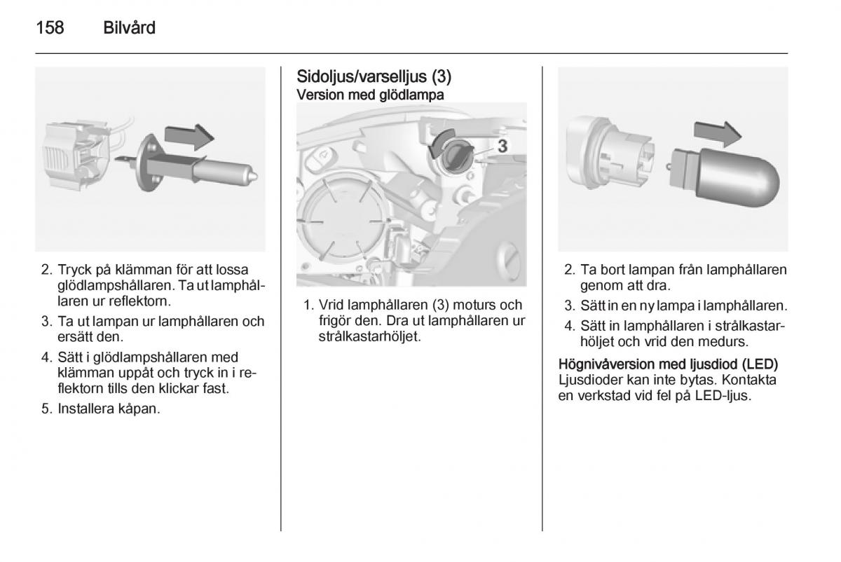 Opel Adam instruktionsbok / page 160