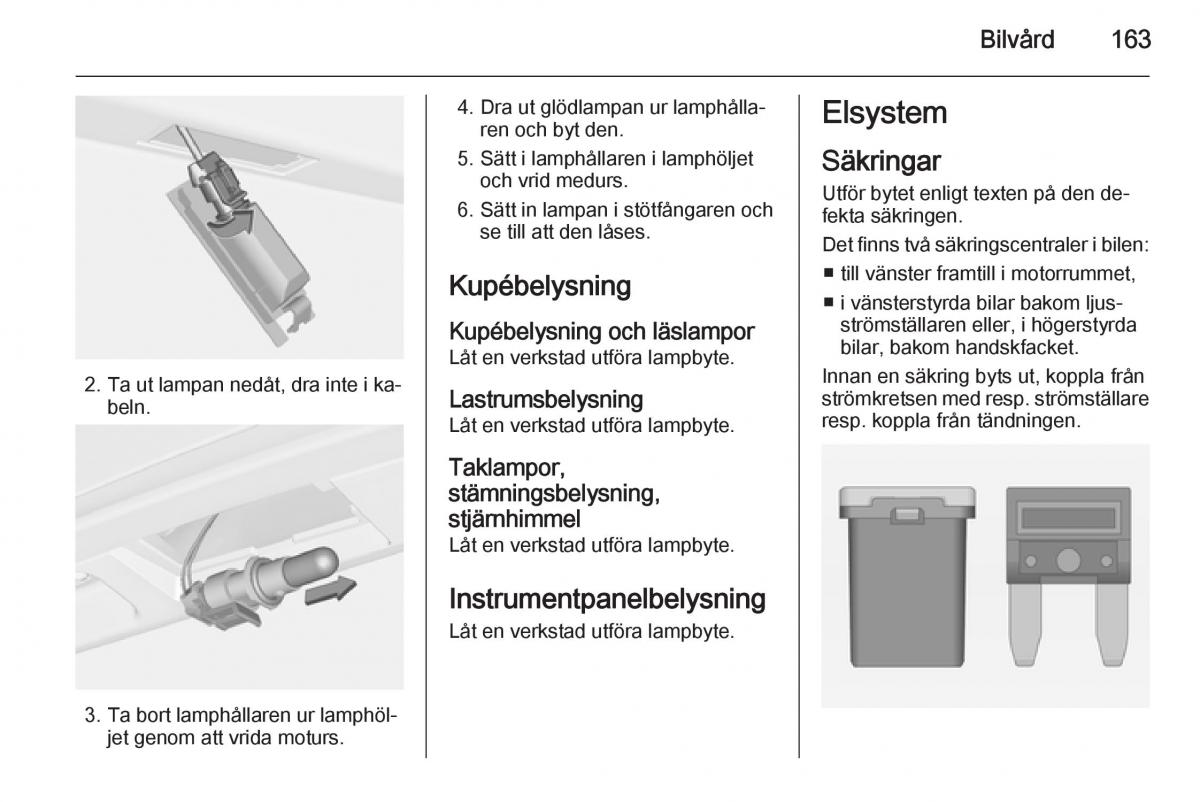 Opel Adam instruktionsbok / page 165