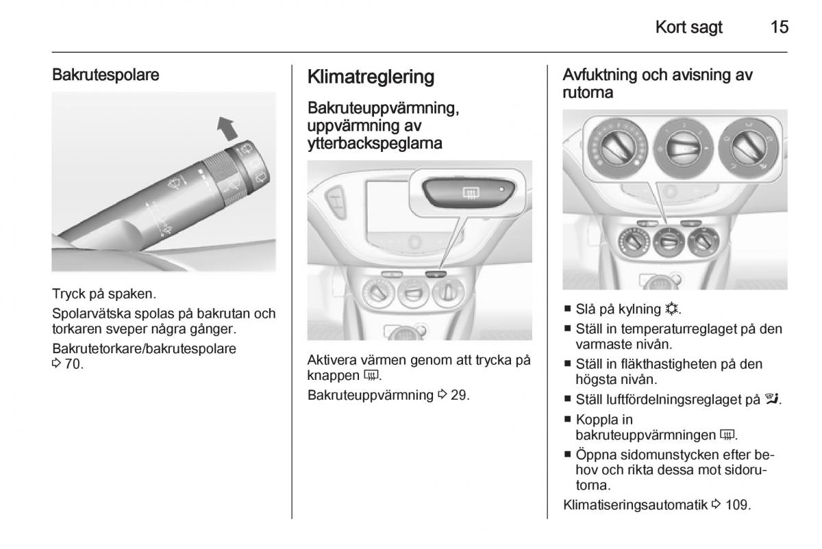 Opel Adam instruktionsbok / page 17