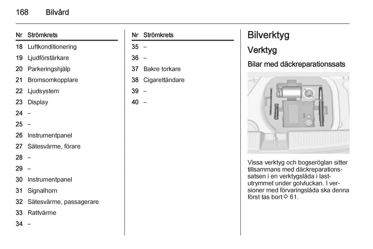 Opel Adam instruktionsbok / page 170