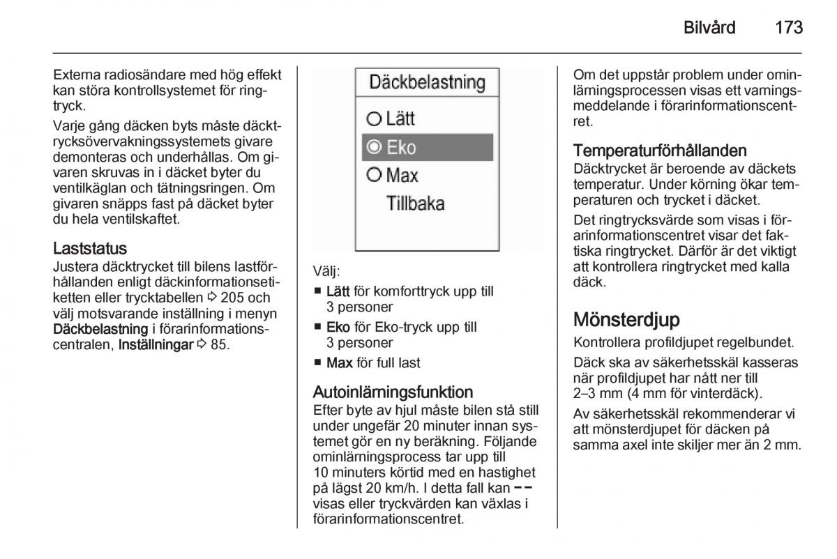 Opel Adam instruktionsbok / page 175