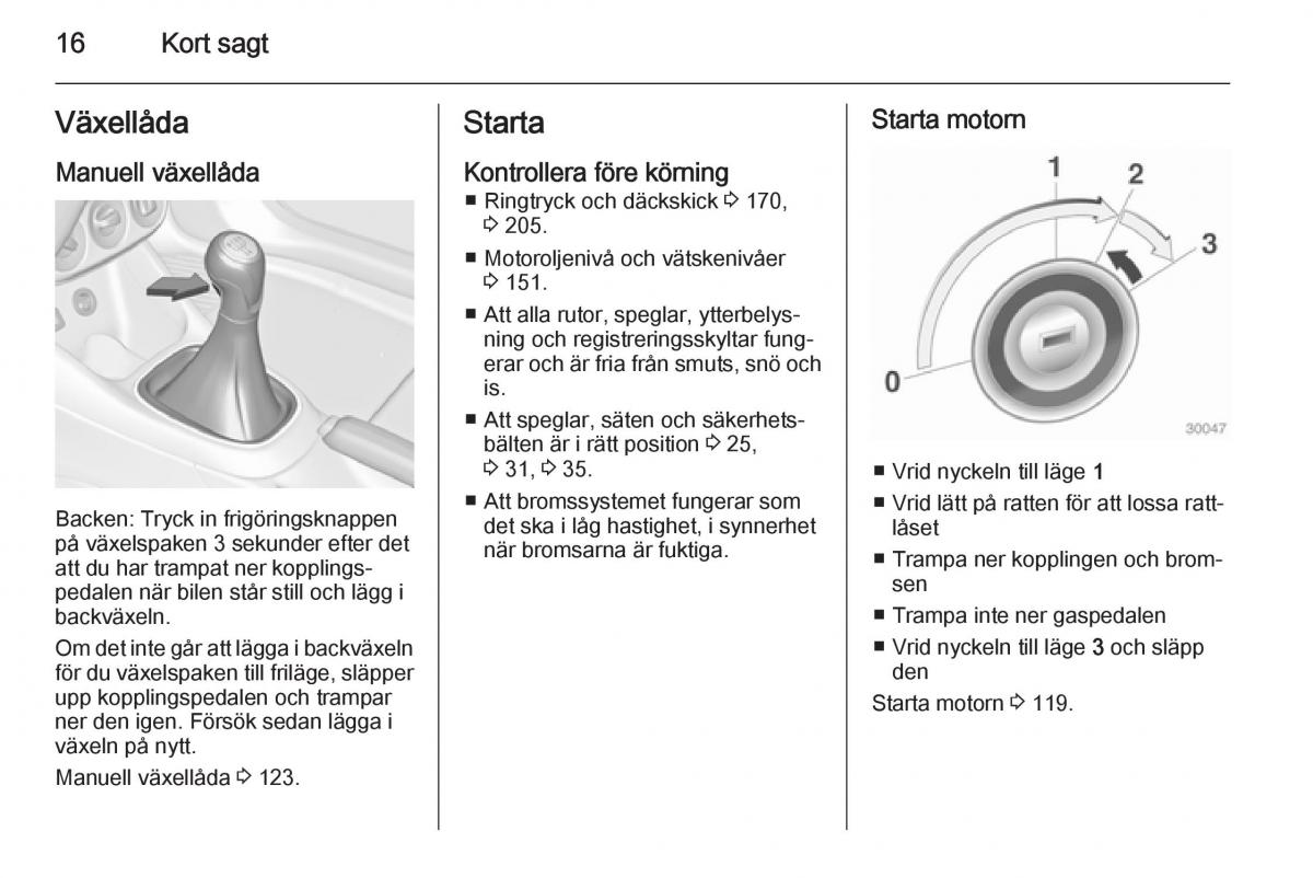 Opel Adam instruktionsbok / page 18