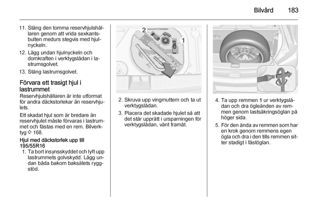 Opel Adam instruktionsbok / page 185