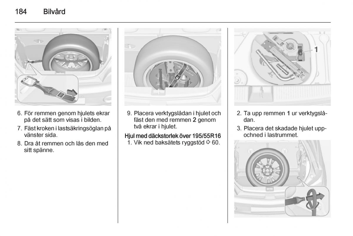 Opel Adam instruktionsbok / page 186