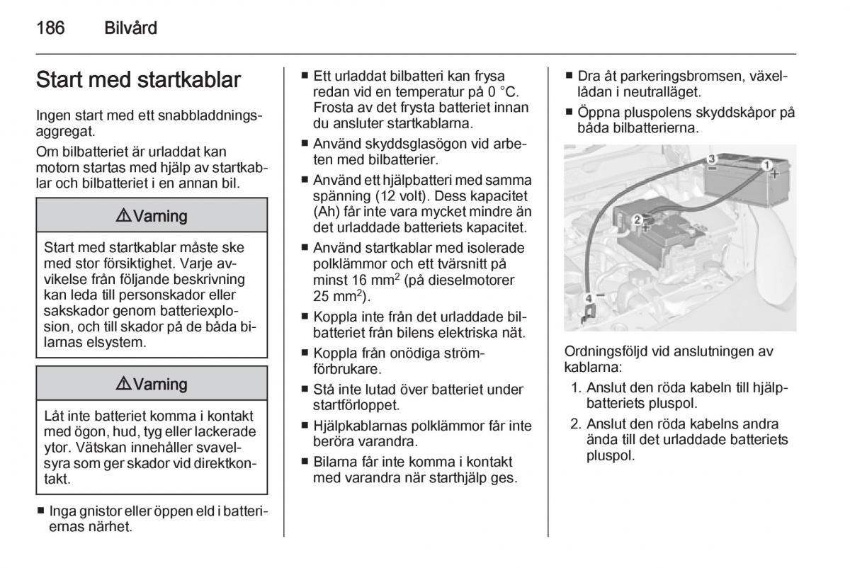 Opel Adam instruktionsbok / page 188