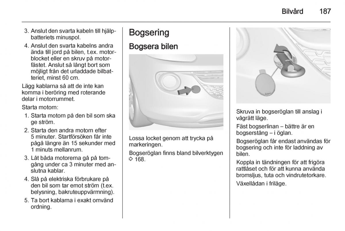 Opel Adam instruktionsbok / page 189