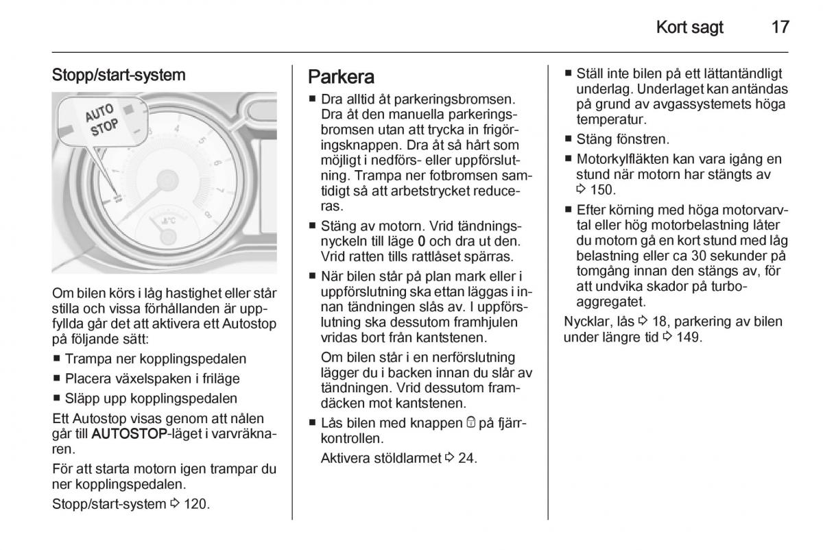 Opel Adam instruktionsbok / page 19