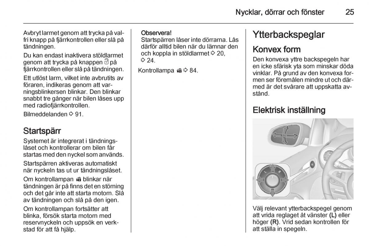 Opel Adam instruktionsbok / page 27