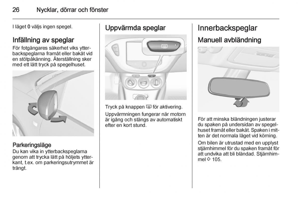 Opel Adam instruktionsbok / page 28