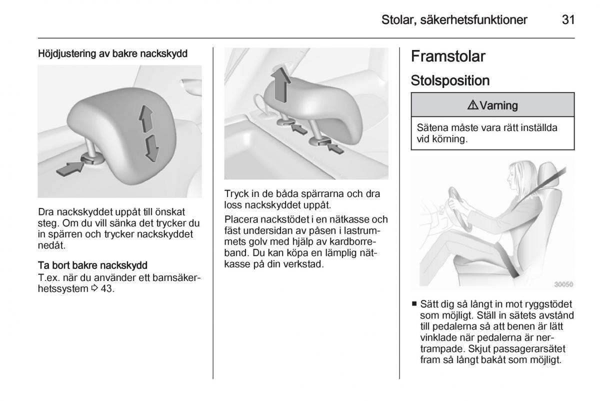 Opel Adam instruktionsbok / page 33