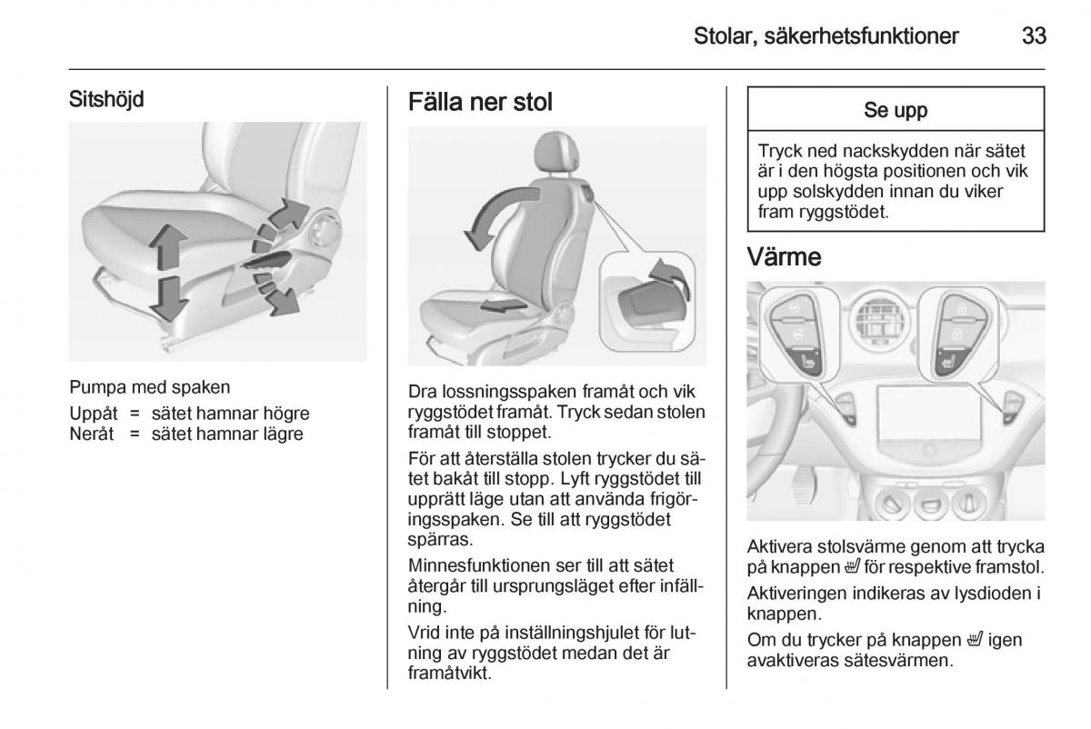 Opel Adam instruktionsbok / page 35