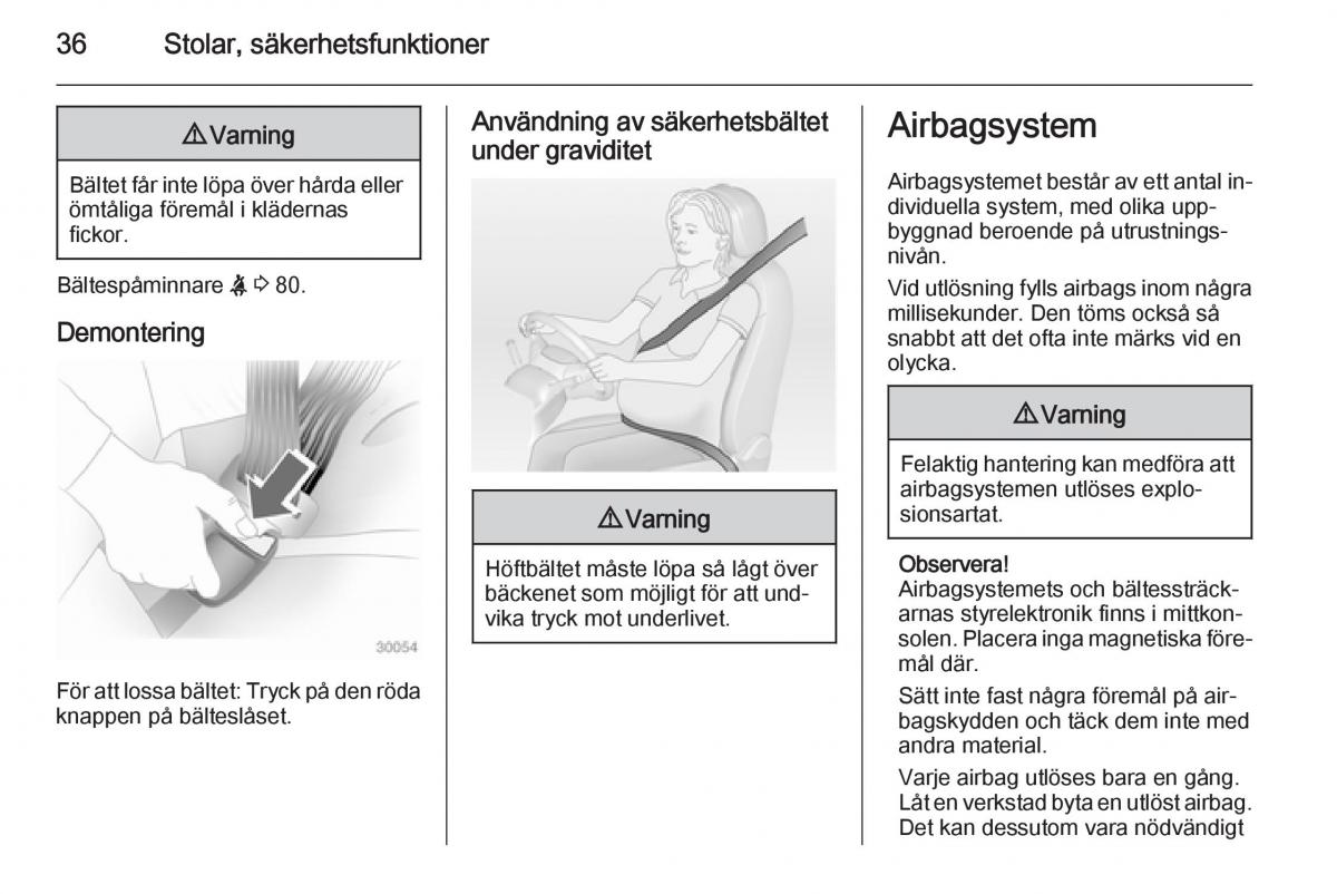 Opel Adam instruktionsbok / page 38