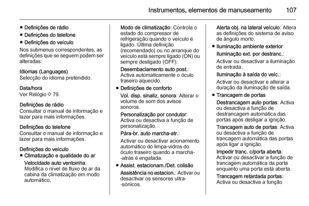 Opel Adam manual del propietario / page 109