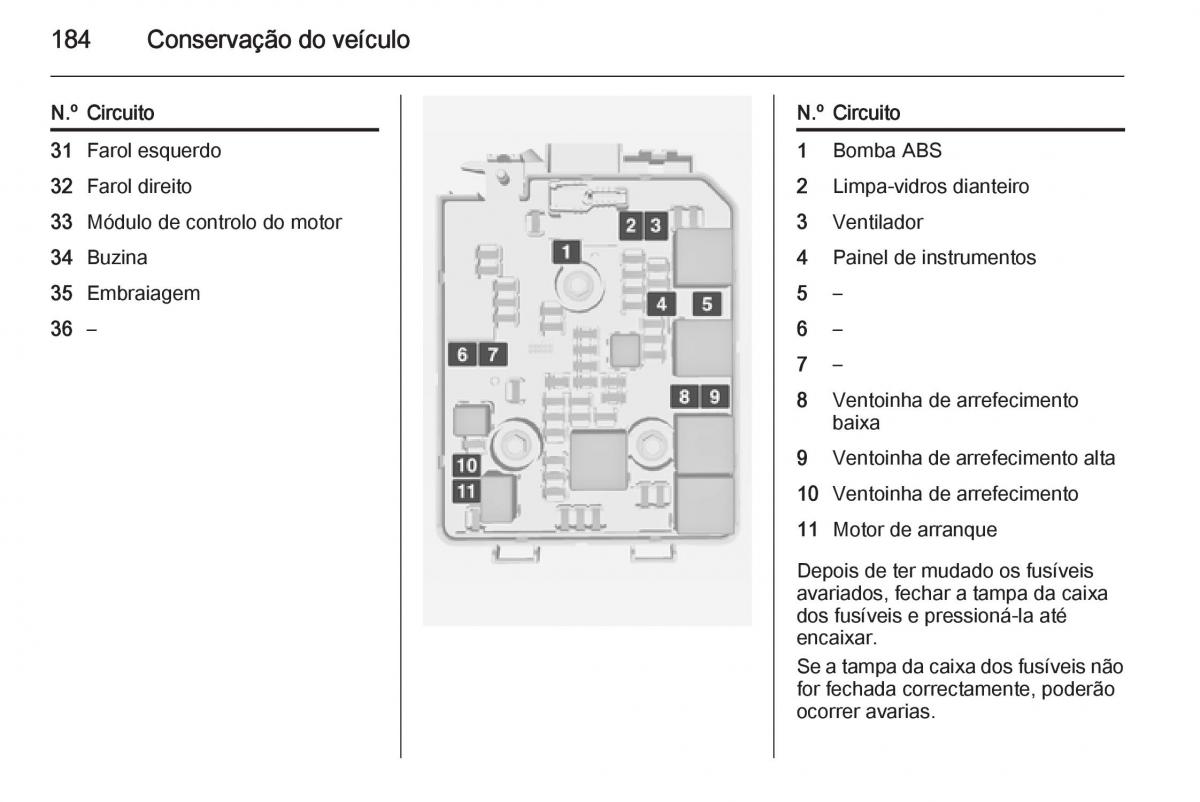 Opel Adam manual del propietario / page 186