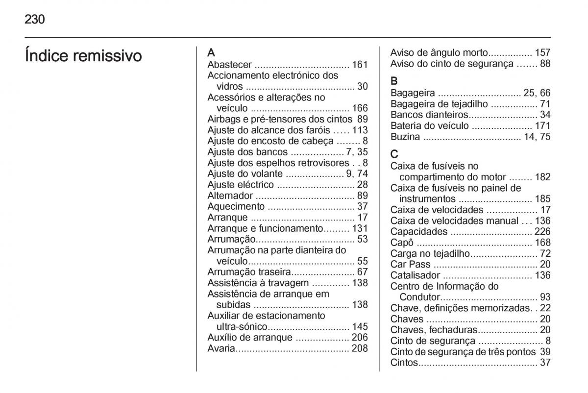 Opel Adam manual del propietario / page 232