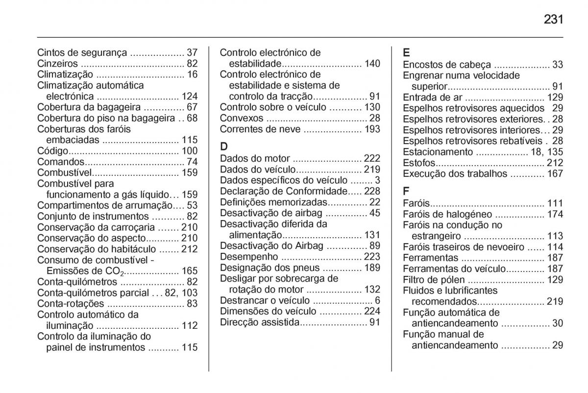 Opel Adam manual del propietario / page 233