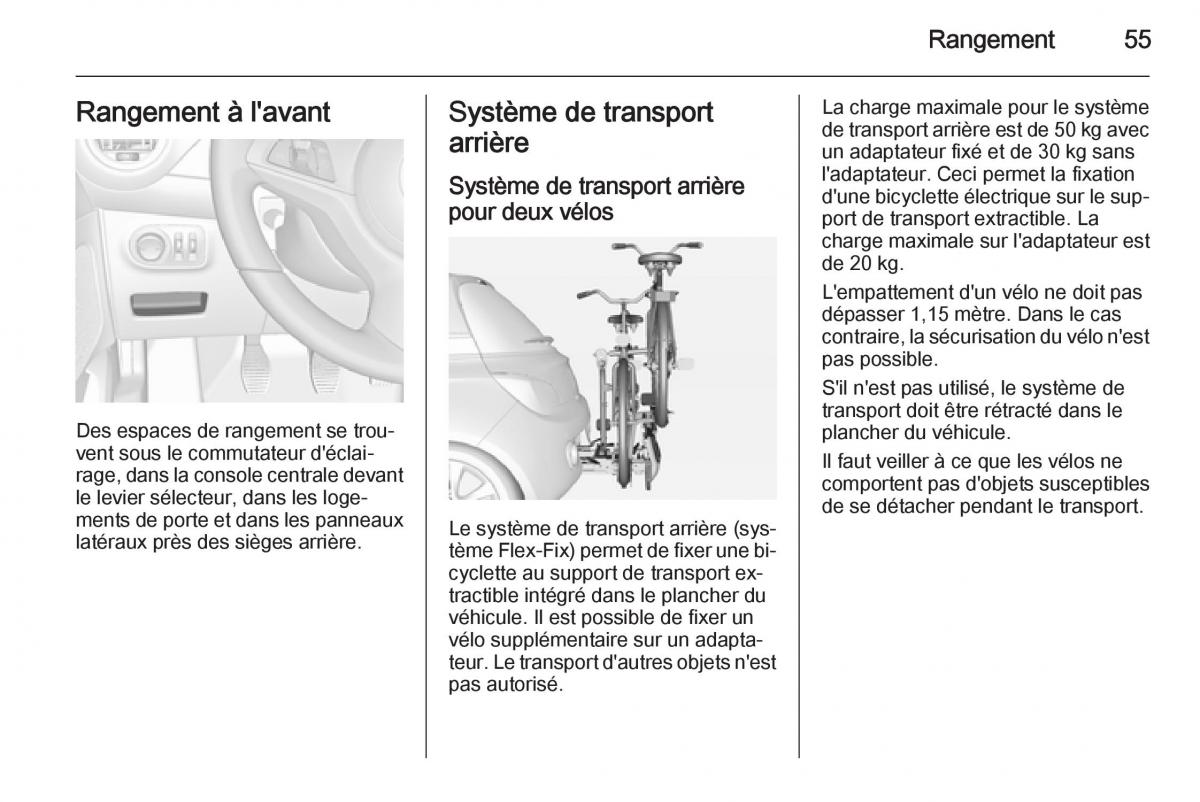 Opel Adam manuel du proprietaire / page 57