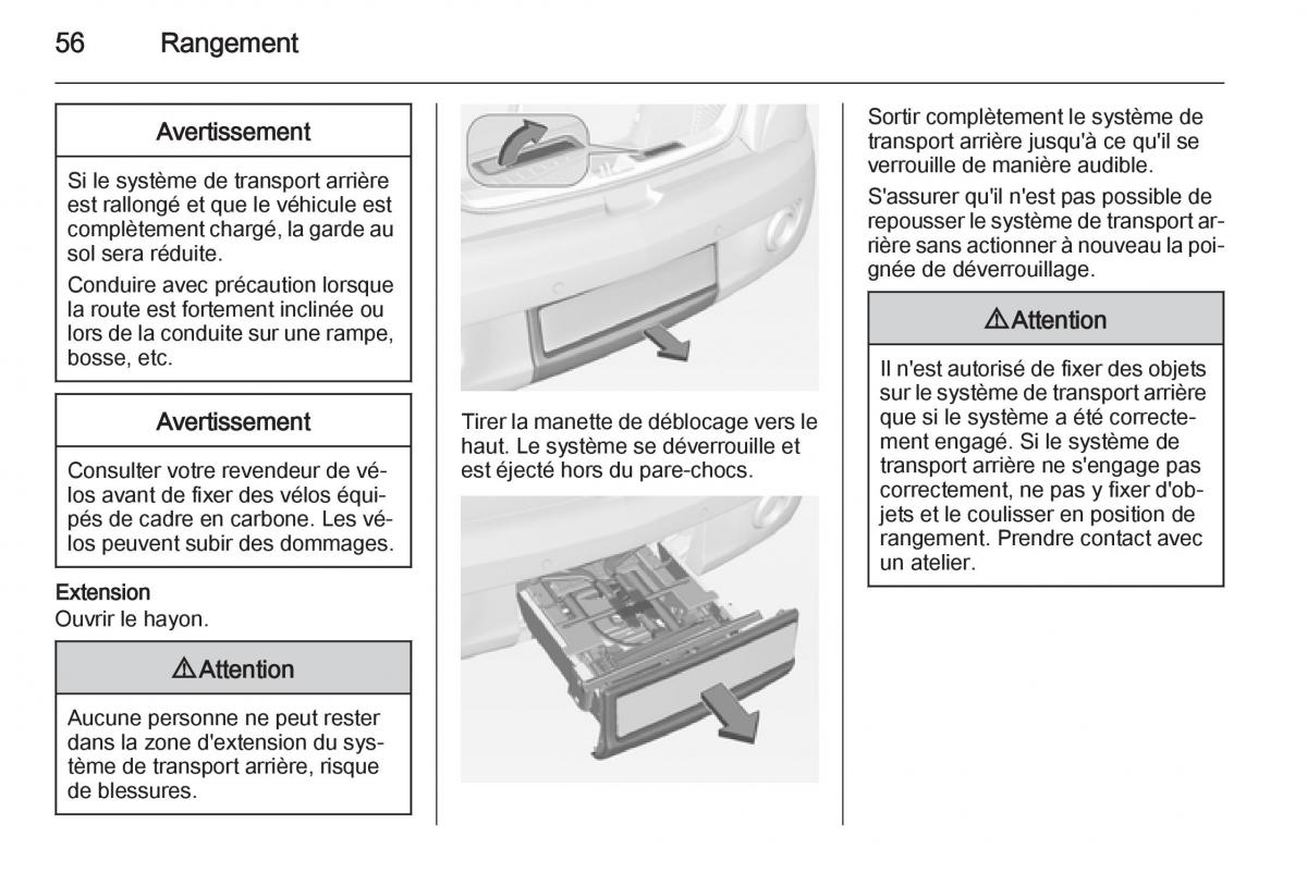 Opel Adam manuel du proprietaire / page 58