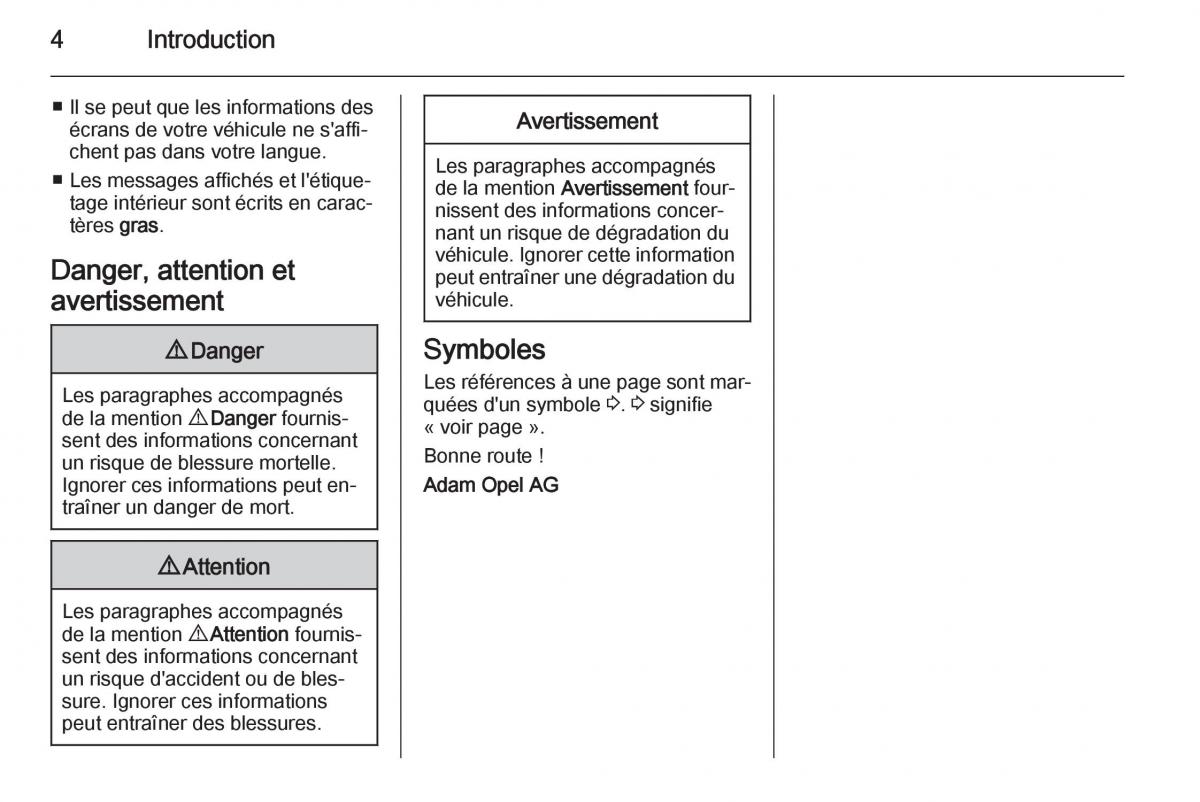 Opel Adam manuel du proprietaire / page 6