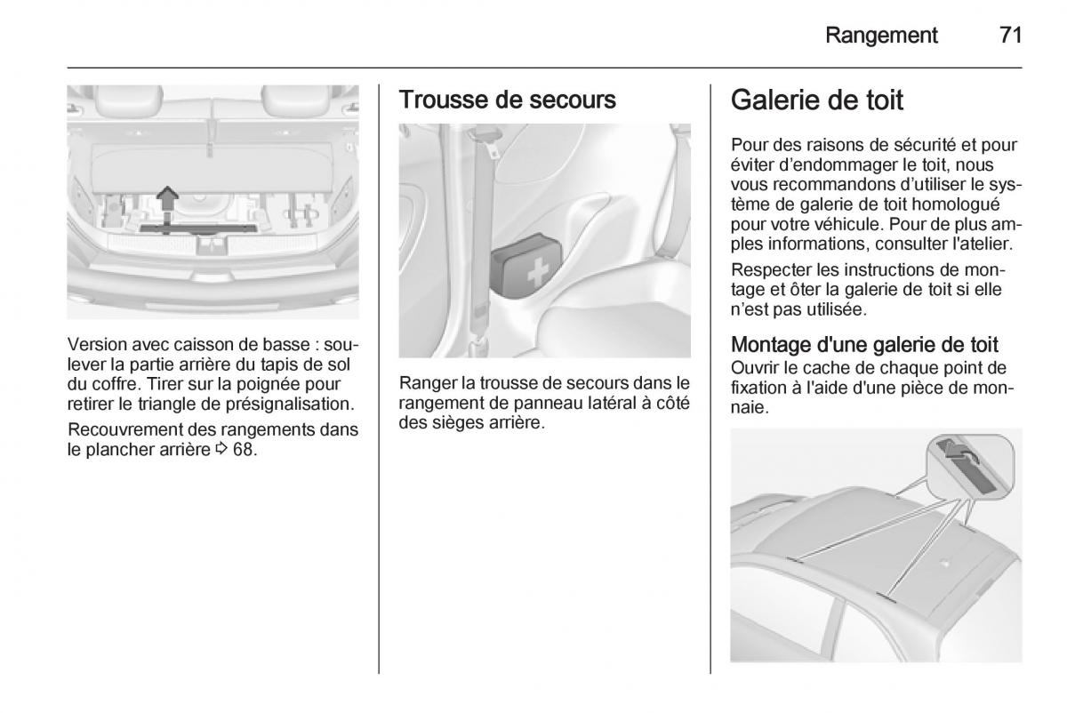 Opel Adam manuel du proprietaire / page 73