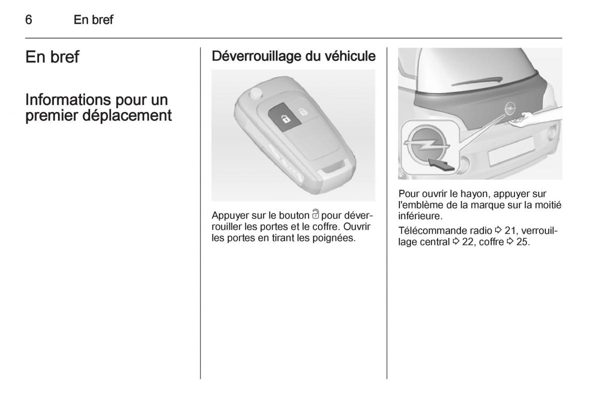 Opel Adam manuel du proprietaire / page 8