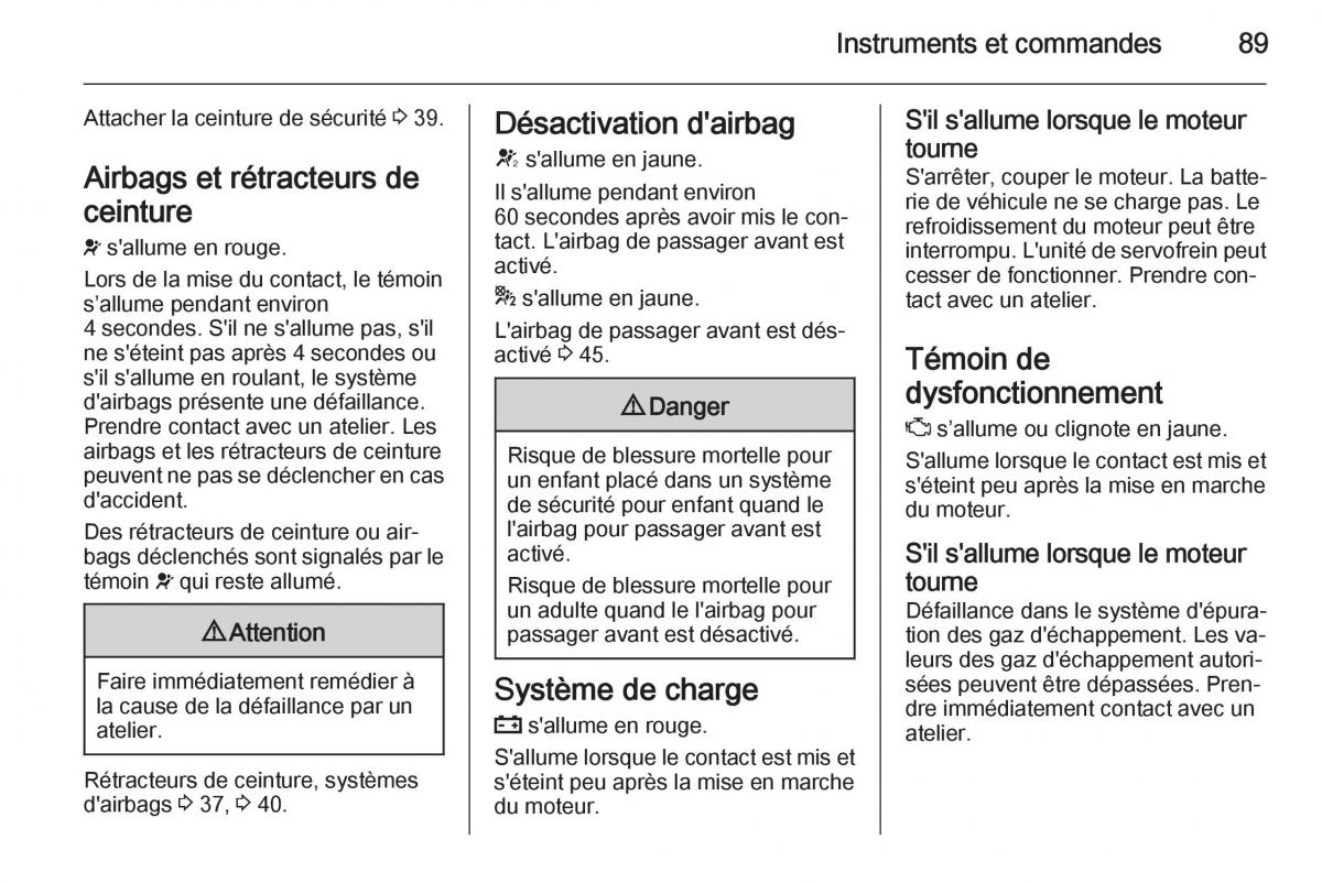 Opel Adam manuel du proprietaire / page 91