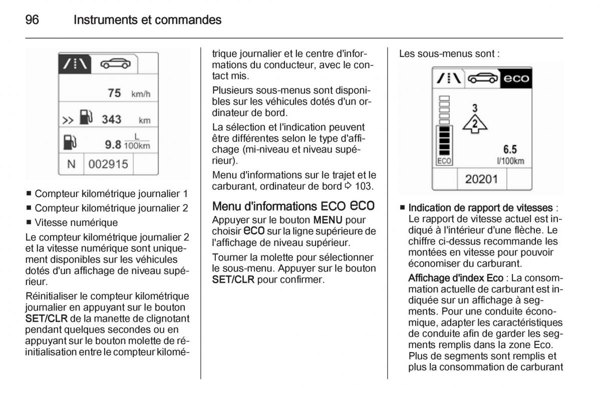 Opel Adam manuel du proprietaire / page 98