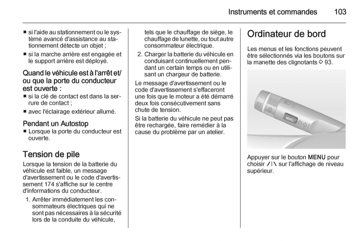 Opel Adam manuel du proprietaire / page 105