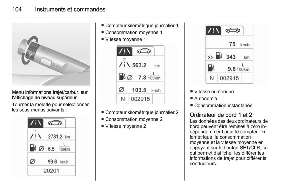 Opel Adam manuel du proprietaire / page 106