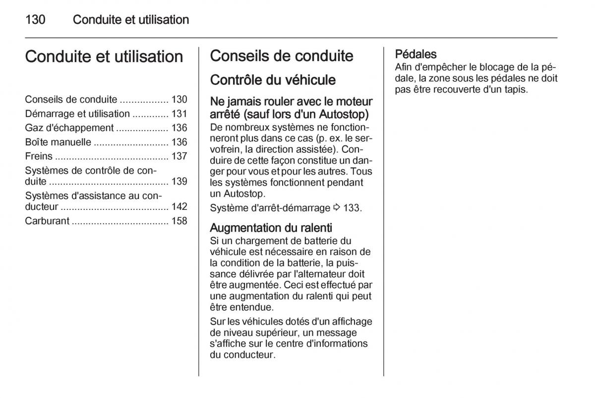 Opel Adam manuel du proprietaire / page 132