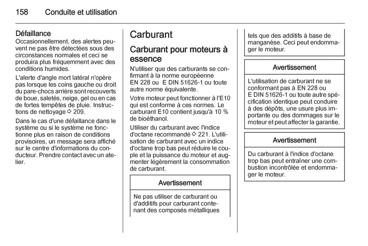 Opel Adam manuel du proprietaire / page 160