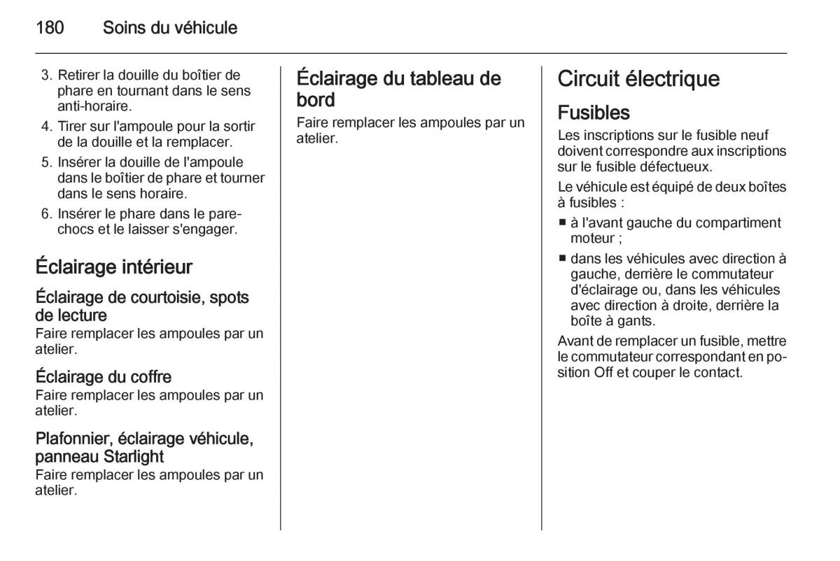 Opel Adam manuel du proprietaire / page 182