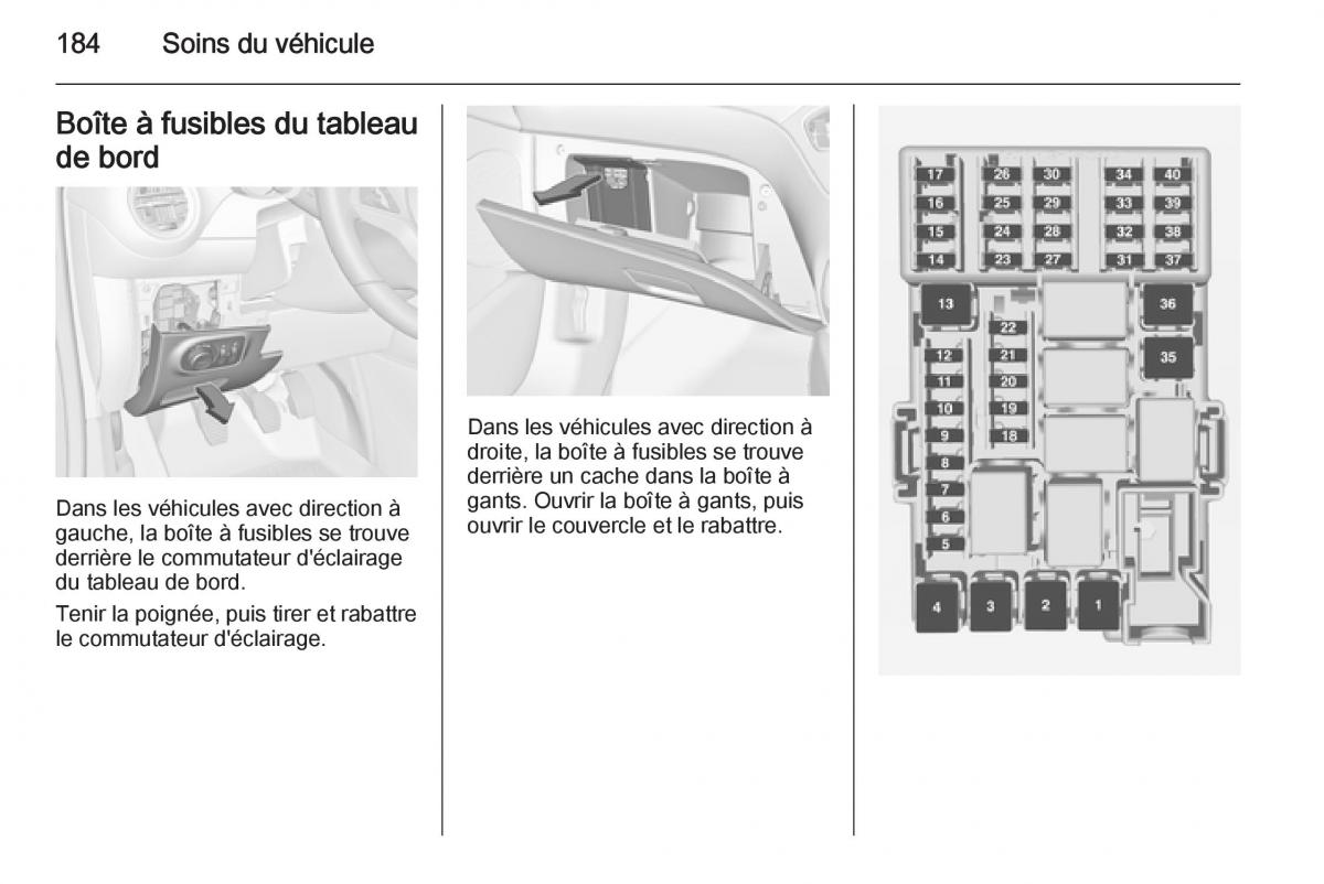 Opel Adam manuel du proprietaire / page 186