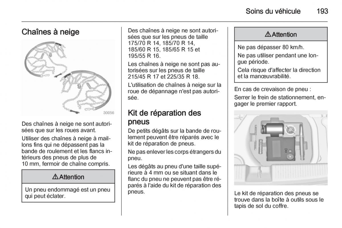 Opel Adam manuel du proprietaire / page 195